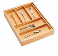 Natural  Bamboo Kitchen Storage Holder Expandable Drawer Organizer Adjustable Divider Expand Kitchen Bamboo Cutlery Tray