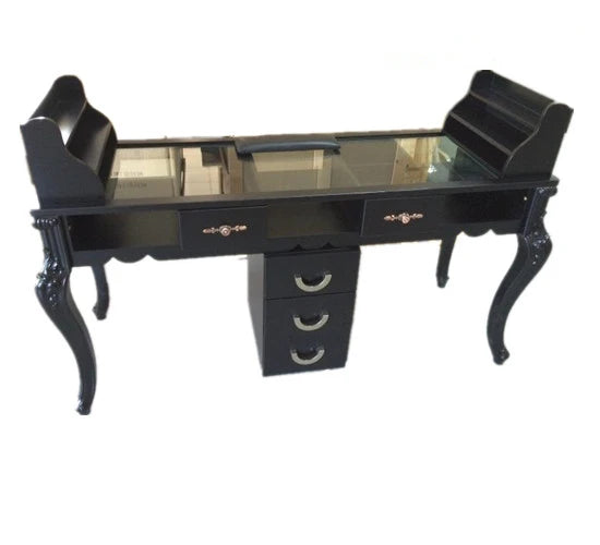 Hot Selling Salon Furniture Double Glazed Table Top Manicure Table With Fan