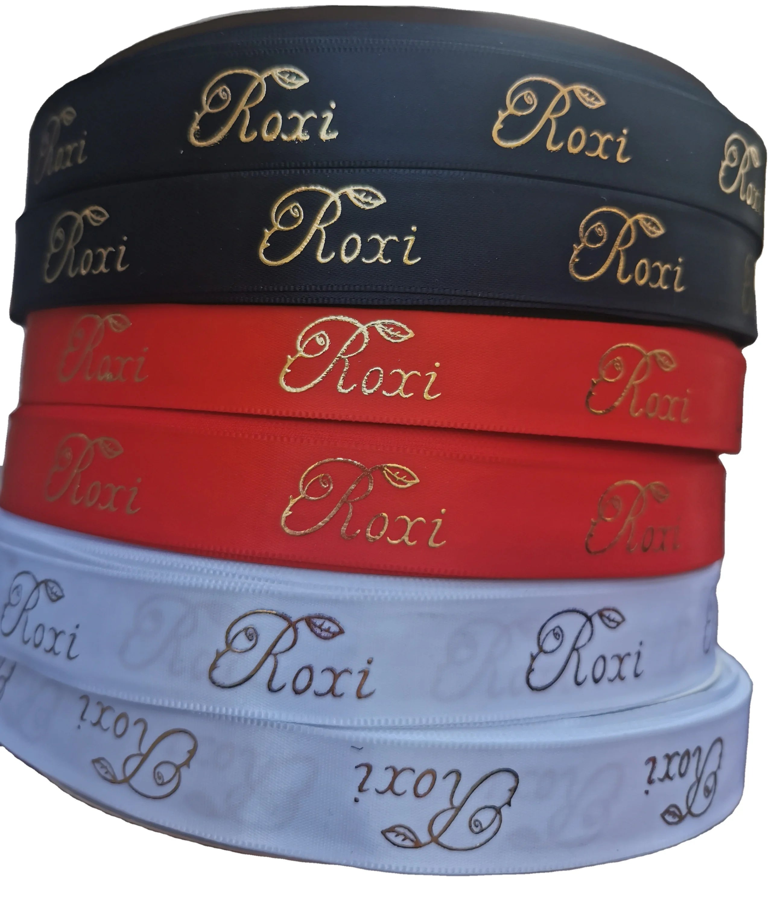 Personalized Custom Printing 3Dembossed Double Face Organza Ribbon for Box Rose Gift Wrapping