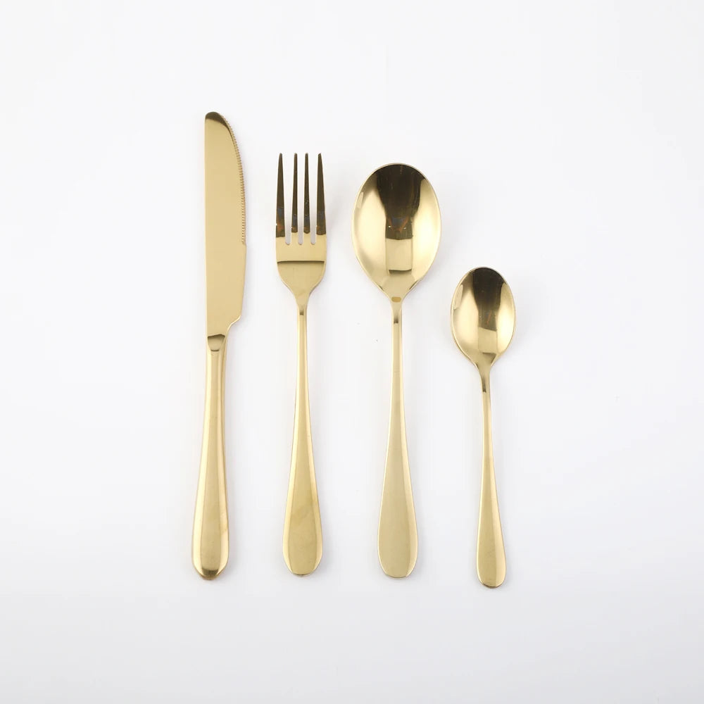 Simple and Exquisite Tableware Selling Customized Products Gold Rose Gold Household Kitchen Cutlery Set