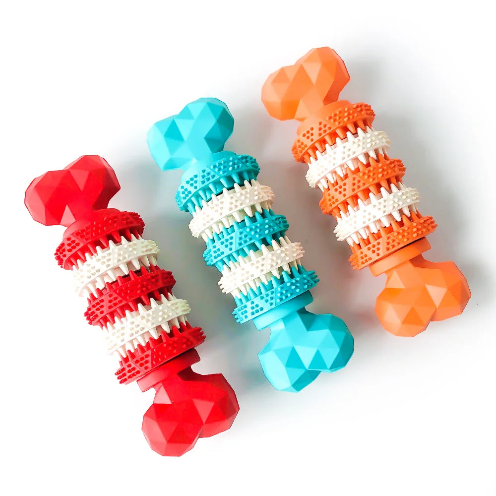 Rubber Non-Toxic Durable Bone Shape Slow Feeder Pet Chew Toy Teeth Cleaning Interactive Toy for Pets