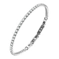 New Stainless Steel Adjustable Two Extension Buckle Cubic Zirconia Tennis Bracelet
