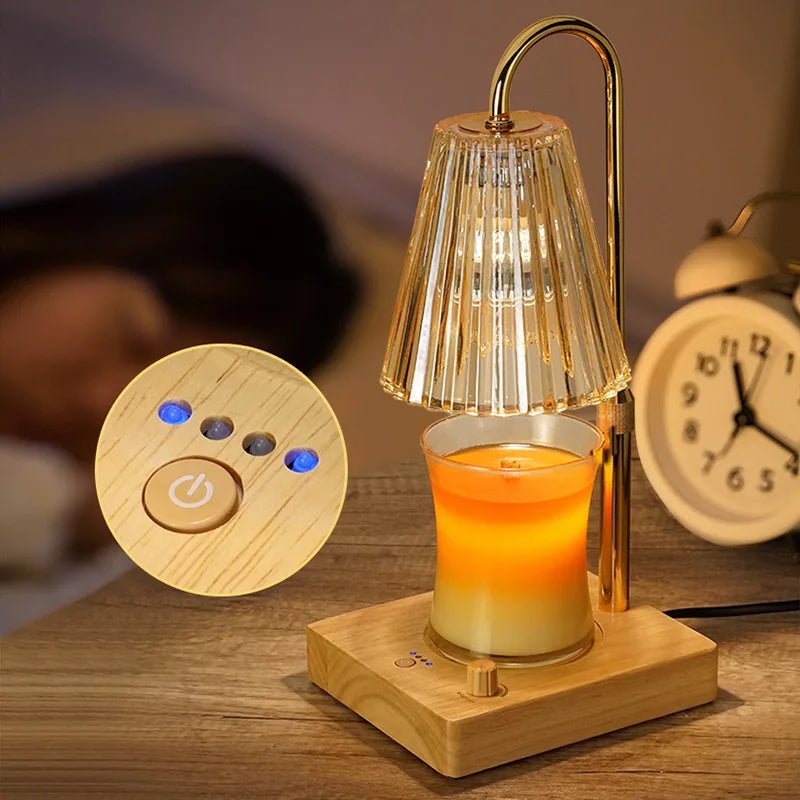 Retractable Timing Dimming Incense Lamp Retro Romantic Fragrance Flame-less Wax Lamp Hot Melt Diffuser Candle Wood Lamp