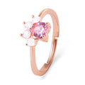 Electroplated Silver Animal Cute Cartoon Opening Adjustable Cat Paw Cat Footprint Zircon Ring