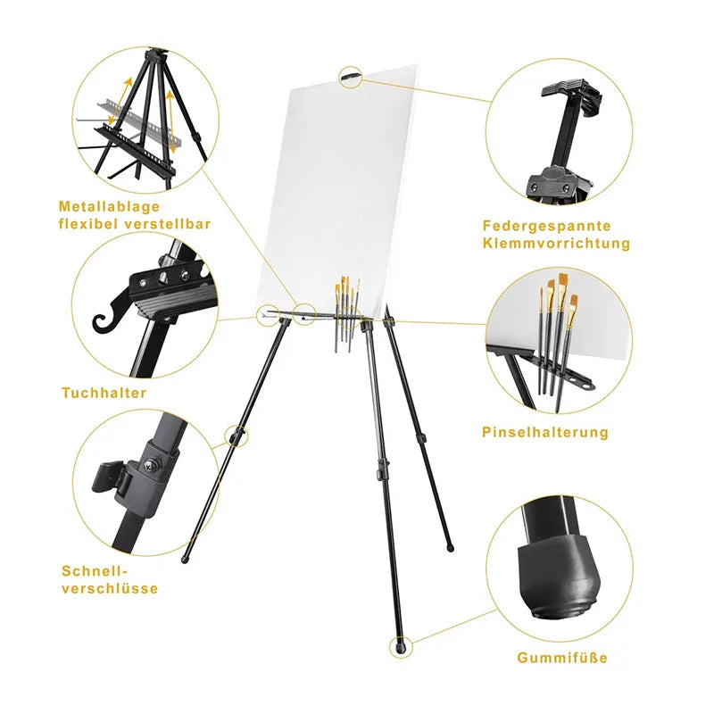 TACTIC BOARD EASEL Wholesale Stand Aluminum Painting Display Drawing Metal Tripod Artist Stand Filed Easel