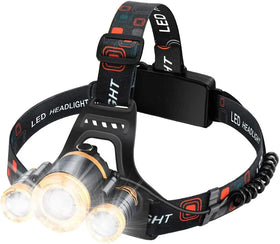 OEM Multifunctional Water Proof 3 Led 4 Modes Mining Head Torch Light Lamp Flashlight Rechargeable Headlamp for Hunting/Riding