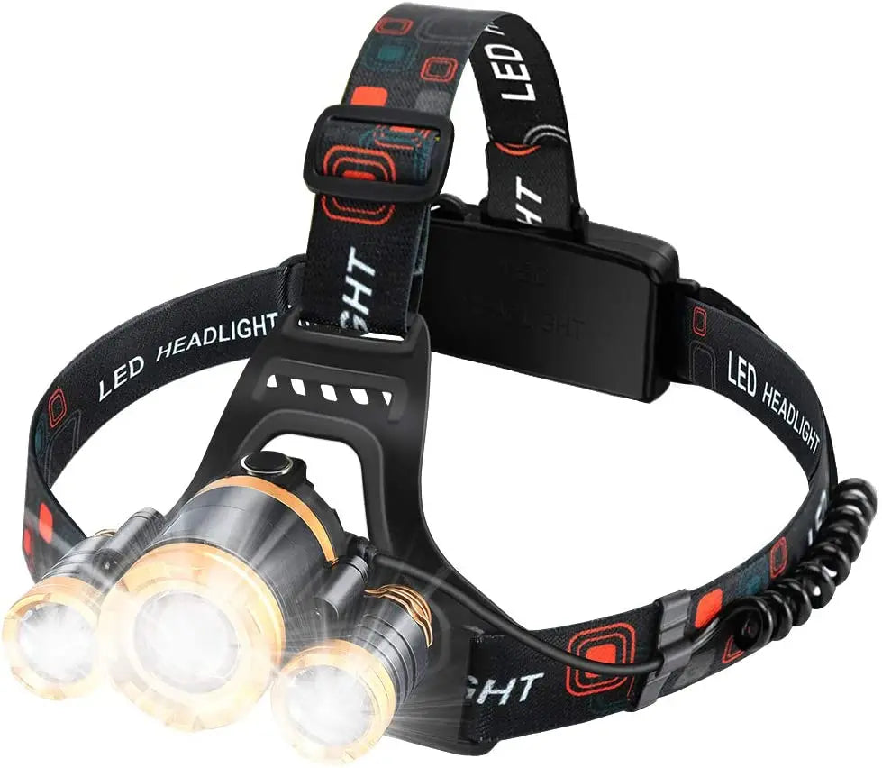OEM Multifunctional Water Proof  3 Led 4 Modes Mining Head Torch Light Lamp Flashlight Rechargeable Headlamp for Hunting/Riding