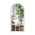 Modern Fan Shaped White Wall Art Plastic Framed Hanging Wall Mirrors Set for Home Bedroom Bathroom Living Room for Hotels