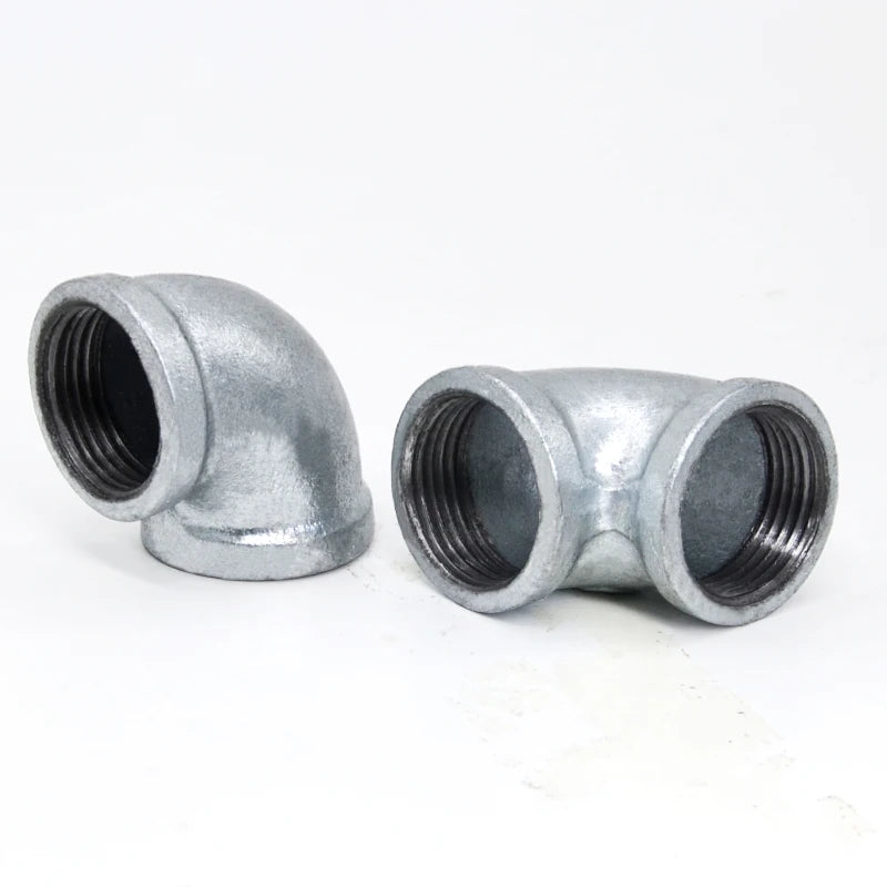BSPT Female Male Threaded Connector Gi Malleable Iron Metal Steel Pipe Fittings 90 Degree Elbows Tees Supper Factory
