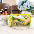 Custom Logo Avocado Pattern PVC Makeup Bag - Waterproof Cosmetic Zipper Pouch for Women & Men Clear Travel Toiletry Bag