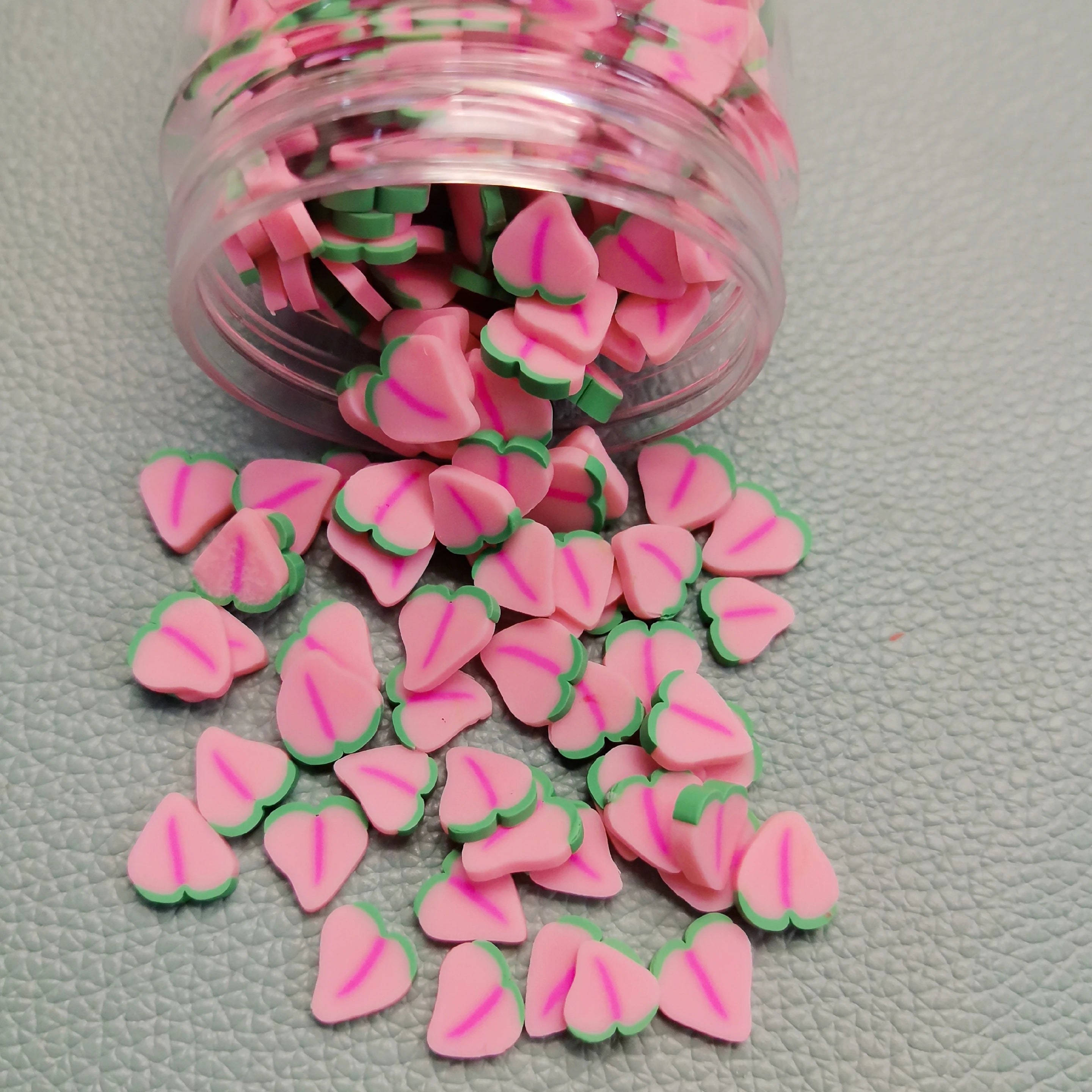 Soft Clay Pink Heart Peach Slices Polymer Sprinkles for Crafts Making DIY Mud Filling Decoration Action Accessories
