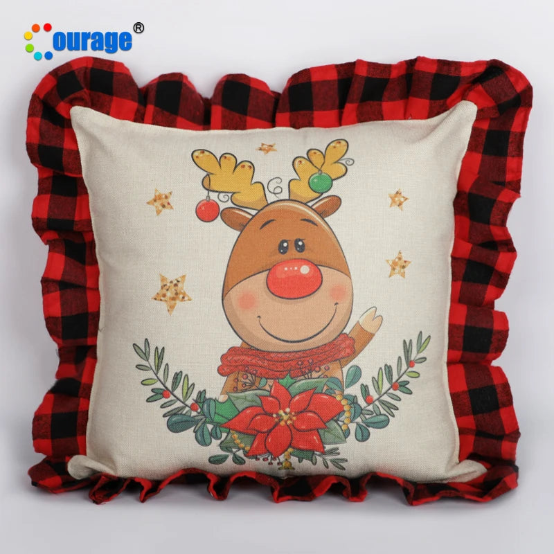 Heat Press Polyester Sublimation Linen Plaid Pillow case Cover Blanks Wholesale MegaBDM