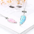 Lovely BFF Necklaces for 2 Split Heart Best Friend Forever Pink and Blue Pendant Friendship Necklace Kids Best Friend Necklaces
