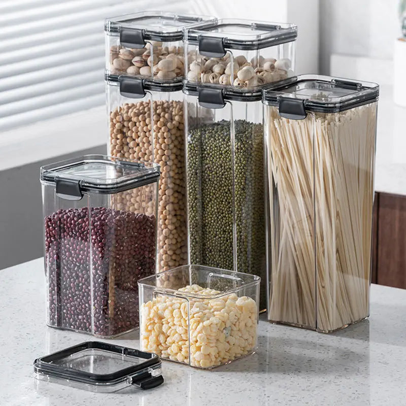 5 Pieces BPA Free Premium Airtight Stackable Food Containers Plastic Organizer Food Storage Boxes Bins Lid Storage Container