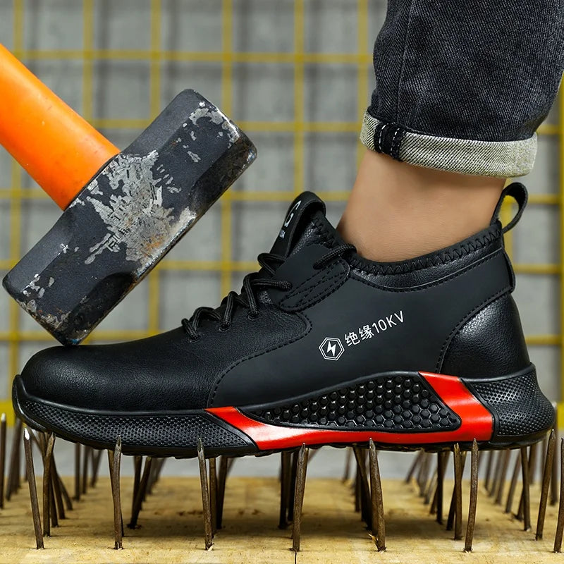 GUYISA Fast Delivery Anti-Slip Wear-Resistant Anti- Smash Steel Toe Safety Shoes for All Seasons-Summer Winter Autumn