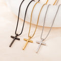 2025 New Men's Stainless Steel Cross Pendant Necklace Minimalist Polished Design Stainless Steel Long Sweater Chain MegaBDM