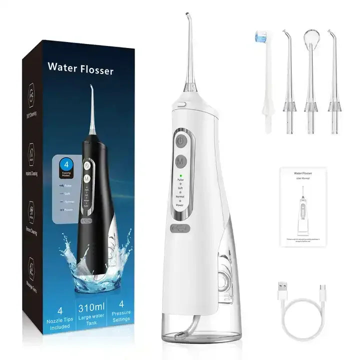 Portable Cordless Oral Irrigator 300ML Rechargeable Travel Irrigation Cleaner IPX7 Waterproof Electric Waterflosser for Teeth