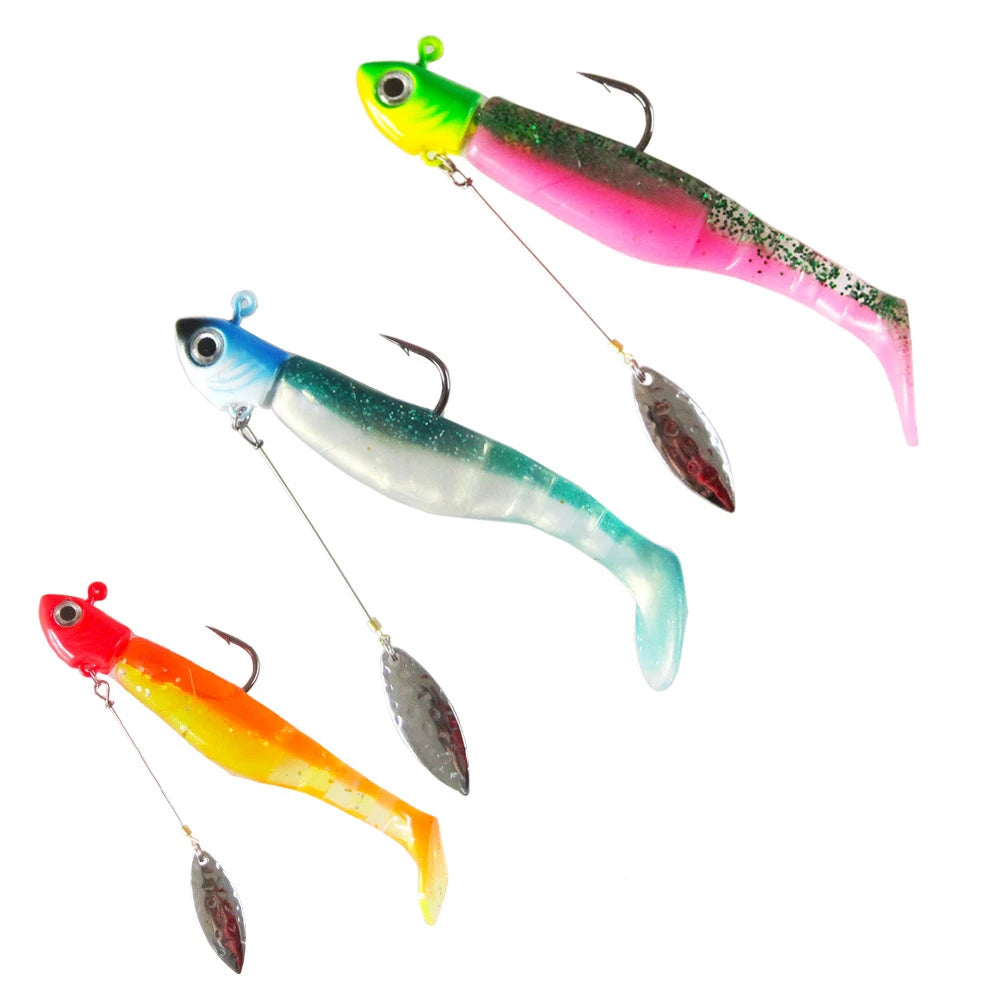 SNEDA 10g 15g 20g 30g 40g 45g Fishing Lure Jig Lead Head Soft Bait Sea Bass T Tail Wobbler Isca