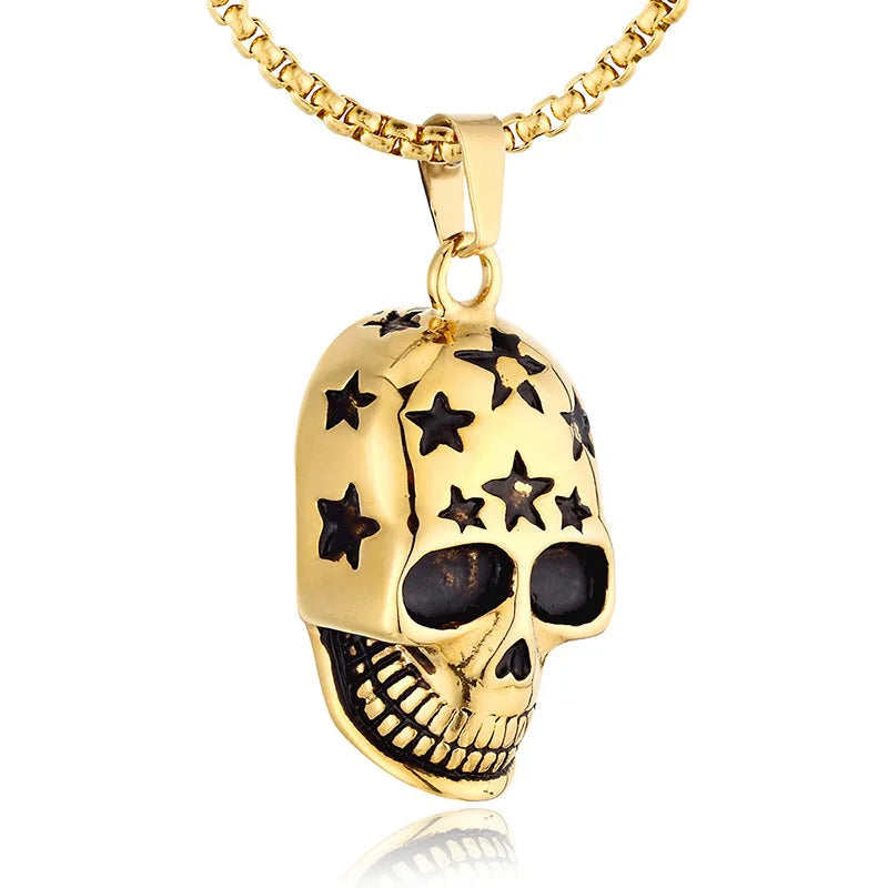 Europe and America Domineering Skull Necklace Men Personality Ghost Head Pendant HipHop Punk Skull Jewelry
