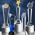 Crystal Sport Trophy Cup Supplier Custom Glass Trophy Medals and Trophies
