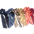 Customised Butterfly Elastic Long Ribbon Headbands for Adults Teens Solid Colors Bow Adult Hair Scrunchies Girls' Hair