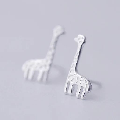 REETI 925 Sterling Silver Giraffe Stud Earrings for Women Elegant Wedding Jewelry