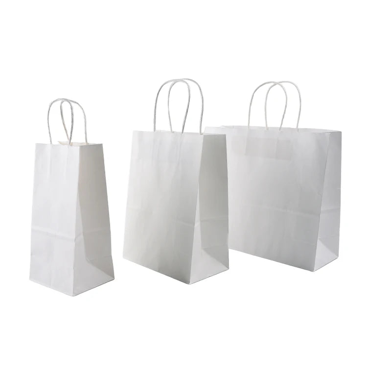 Yuhe Biopak Free Samples Custom Size Brown and White Kraft Paper Shopping Bags with Handles Logos for Food Takeaway
