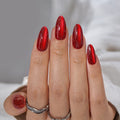 BTArtbox Almond Luxury Fake False Nails Artificial Fingernails Wholesale Acrylic Soft Gel Red Cat Eye Press on Finger Nails Bulk