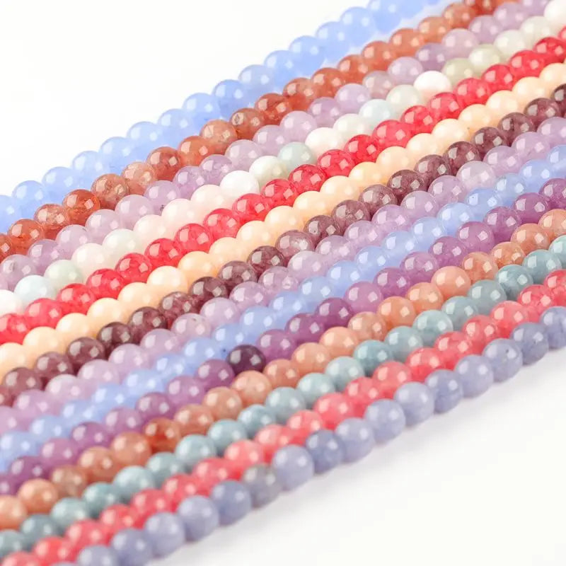 Wholesale Dyed Jade Round Accessories Natural Round Quartz Gemstone Loose Stone Beads for Jewelry Making
