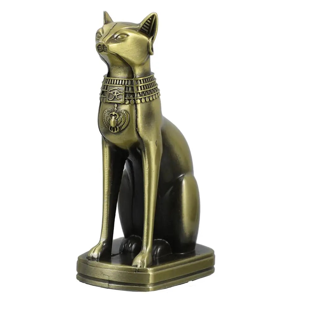 Metal Bastet Statue Egyptian Cat God Figurine Cat in Ancient Egypt Metal Sculpture Home Desk Office Decoration Gift