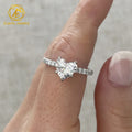 1CT 6.5x6.5mm Moissanite Heart Shape Rings Ice Out Diamond Ring Band 10K 14K 18k Gold Diamond Engagement Wedding Ring