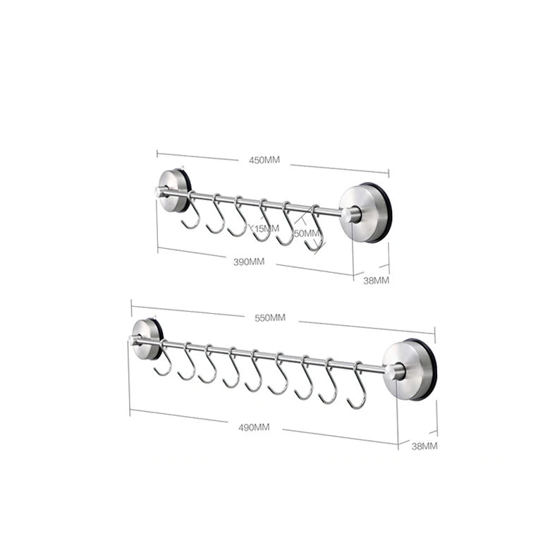 Brushed Nickel Towel Holder Suction Cup Bathroom Towel Bar