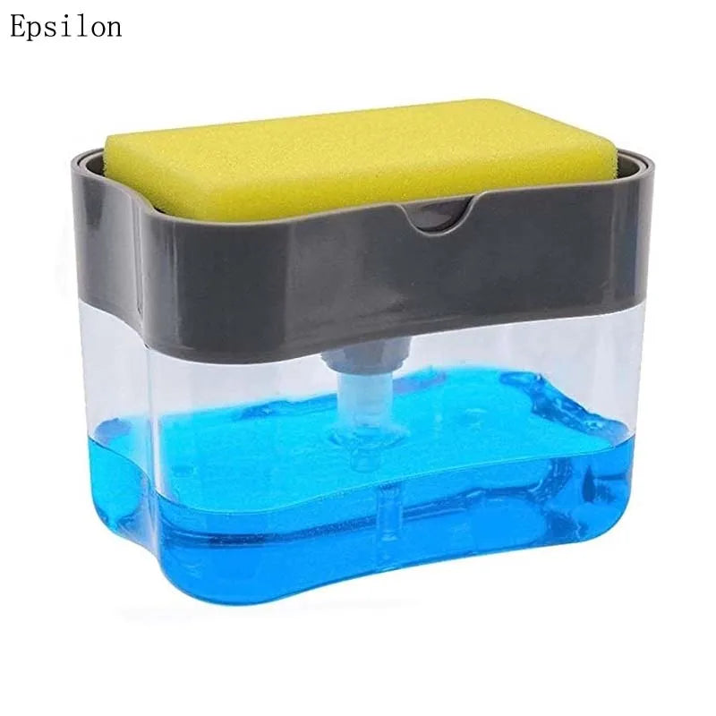 Epsilon Diymore Factory Epsilon Hot Home Clean 2 in1 Dish Washing Foam Soap Sponge Hand Caddy Soap Dispenser for Kitchen Sink MegaBDM