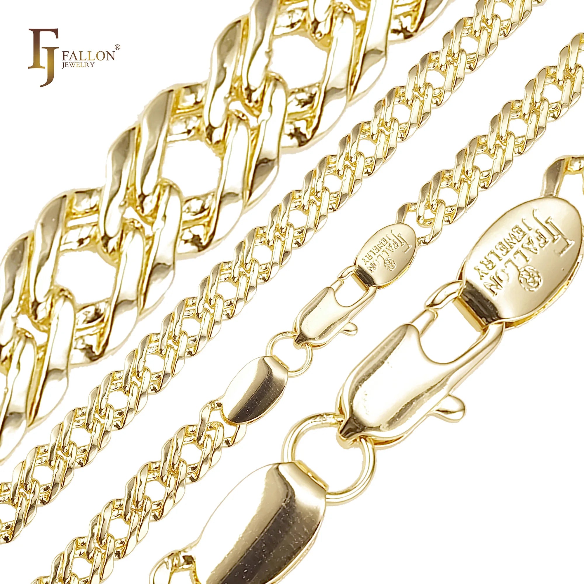 6.2mm 14K Gold Plated Rombo Link Chain Necklace Tarnish Free Copper Based Fashion Jewelry for Men Women Bulk Wholesale
