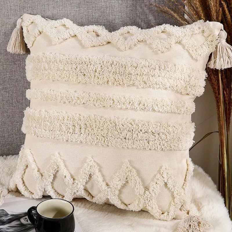 Customization Boho Style Tufted Decorative Throw Pillows Case Cushion Cover