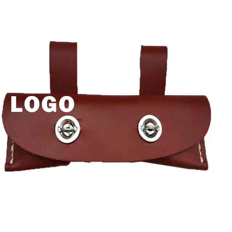 Retro Bicycle Hang Back Bag Handmade Pure Cowhide Saddle Bag Handlebar Bag Bike Equipment Brown Pure Leather