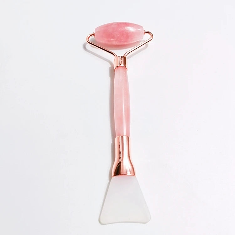 DIY Factory Direct Green Jade Derma Roller Rose Quartz Roller Brush