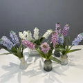Wholesale Single Stem Artificial Silk Flower 3D Printing White Purple Violet Hyacinth Flower for Wedding Decoration MegaBDM
