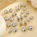 New Trendy  Waterproof  316  Stainless Steel with Zircon  Heart Waterdrop Shaped Earring Ring Set Collection