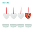 PYD Life Wholesale Custom Sublimation Heart Shape Blanks Christmas Ornament with Red Ribbon