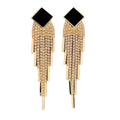 Fashion Alloy Long Tassel Drop Earrings for Children's Diamond Big Bride Wedding Jewelry