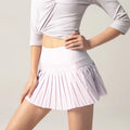 Women High Waisted Pleated Tennis Skirts with Pockets Tummy Control Casual Liner a Line Workout Golf Skorts