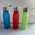 Customized 600ML Matte Surface Plastic Water Bottle for Sports Plastic Bottle with Stainless Steel Lid