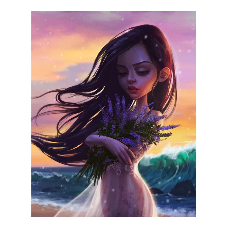 Ever Moment Diamond Painting 5D Art Girl Portrait Picture Full Square Drills Mosaic Embroidery Wall Art Home Decoration 4Y501
