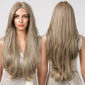 Future Fibers Sandy Blonde Natural Wave Lace Front Wigs Long Synthetic Light Brown Lace Hair Wig 13*1 Lace Wig