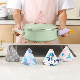 Household Cotton Oven Gloves Kitchen Pot Caps Heat Insulation and Anti-scald Pot Earmuffs Microwave Oven Gloves