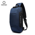 For Ozuko 9223 Men's Multipurpose Chest Bag Waterproof Reflective Printing Logo Sling Backpack for Hiking Daily Use Crossbody
