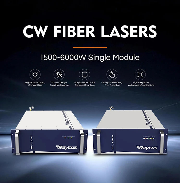 Raycus CE 1500W 2000W 3000W 6000W Fiber Laser Source  for Laser Metal Cutting and Welding