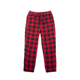 Chinese Factory Custom Red Plaid Flannel Trousers Flannel Pajama Pants 100% Cotton Small MOQ
