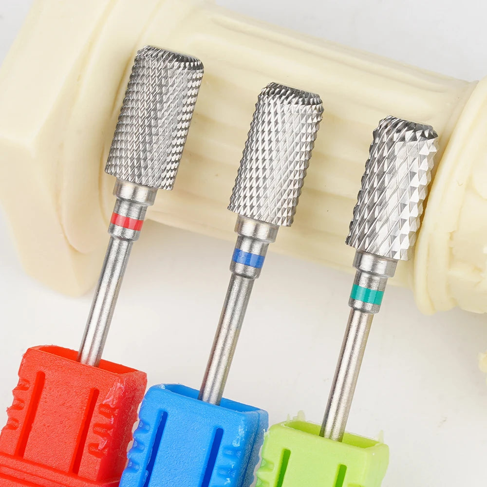 Professional Dust Proof Barrel Bits Uncoated Safety Tungsten Carbide Nail Drill Bit Electric Remove Acrylic Nail Bit